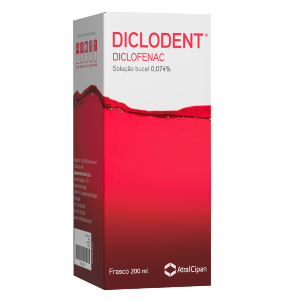 Diclodent, 0,74mg/mL-200mL x 1 sol bucal frasco