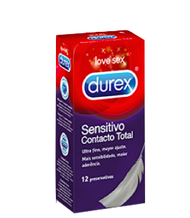 Durex Sensitivo Contacto Total Preservativoss x12