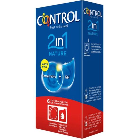 Control Nature 2 em 1 Preservativos + Gel x6