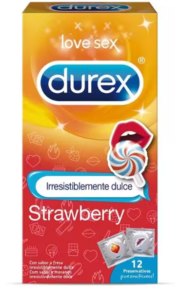 Durex Love Sex Preservativos Morango – 12 unidades