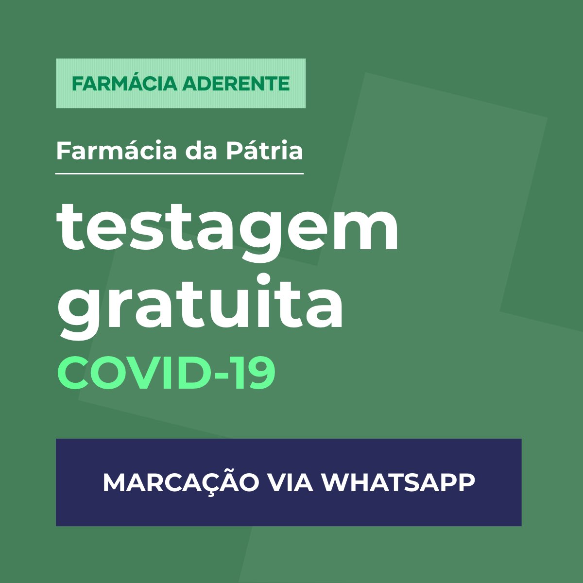 teste covid-19 gratuito - farmacia da patria